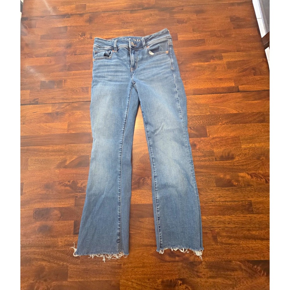 American Eagle Outfitters Womens soze 2 Bootcut Jeans Slim Mid Rise Stretch 072